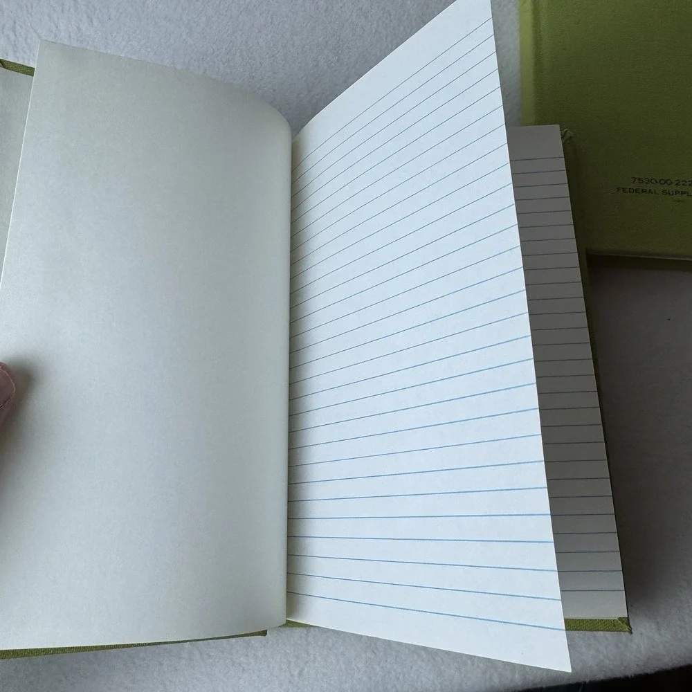 Lot Of 2 Vintage Record Log Book Military Federal Supply Record Journal Green